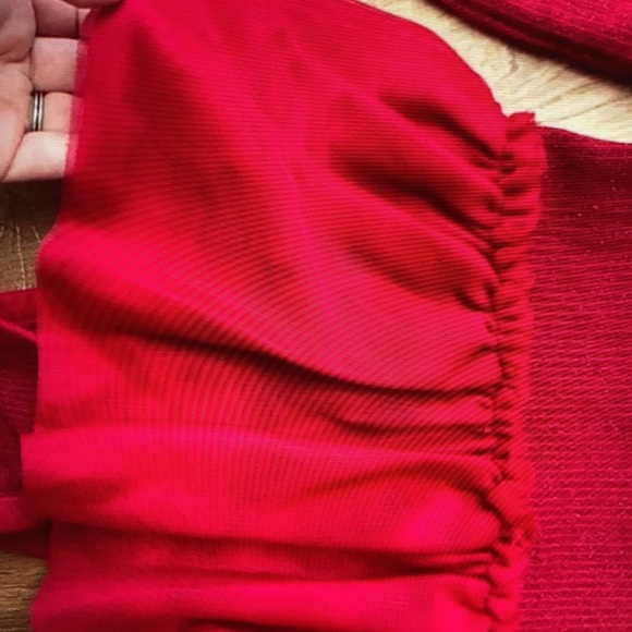 Gap Baby Girl Long sleeves Red sparkle onesie dresss - Picture 4 of 5